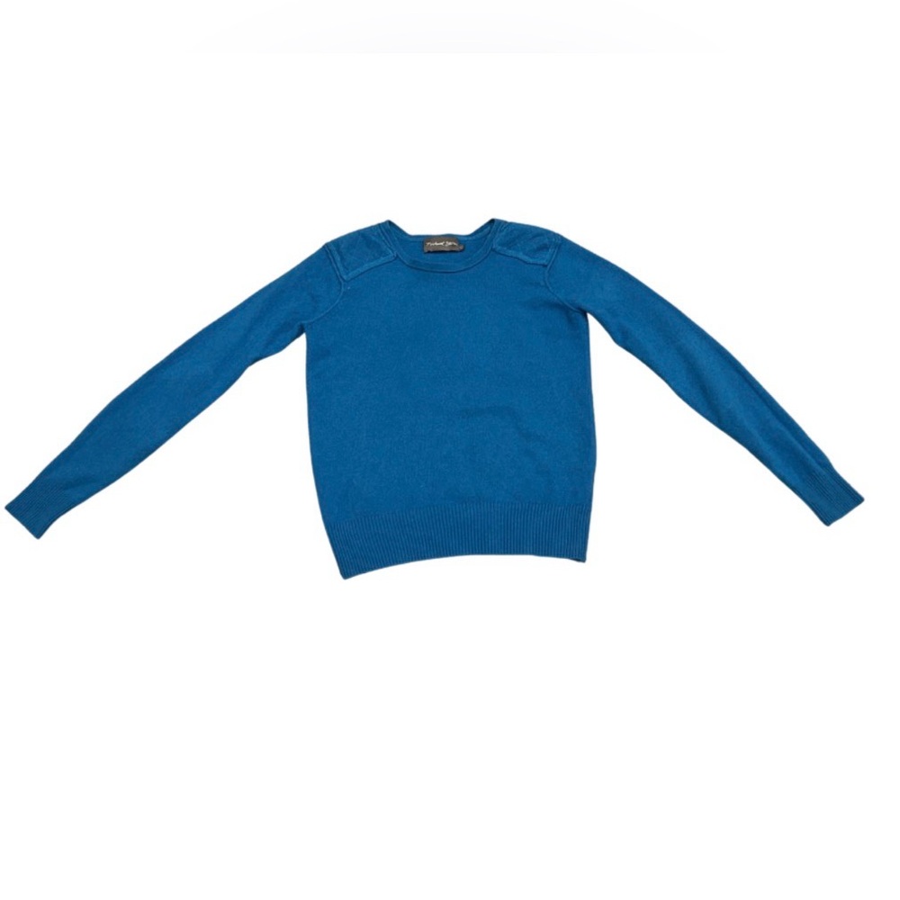 Michael Stars Wool/Cashmere Blend Elbow Patch Crew Sweater | Teal | Size 2